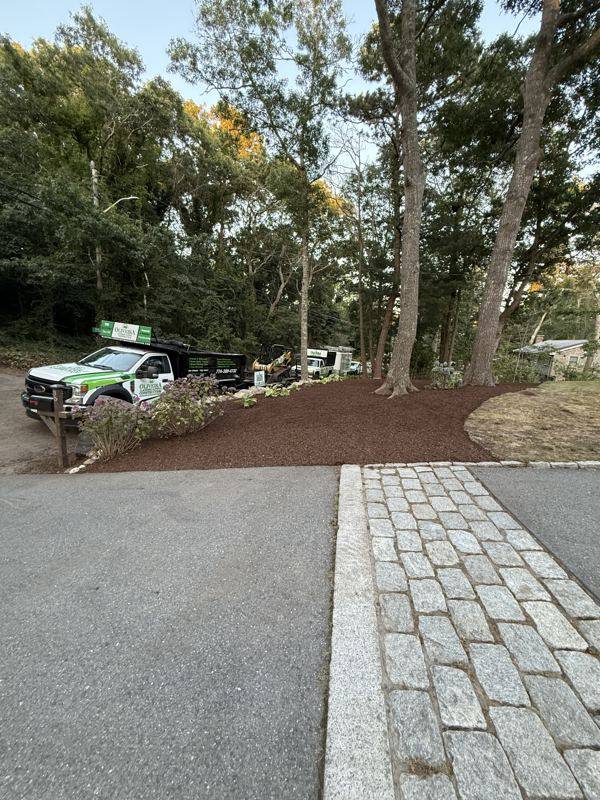 Interlocking pavers being laid over a compacted base